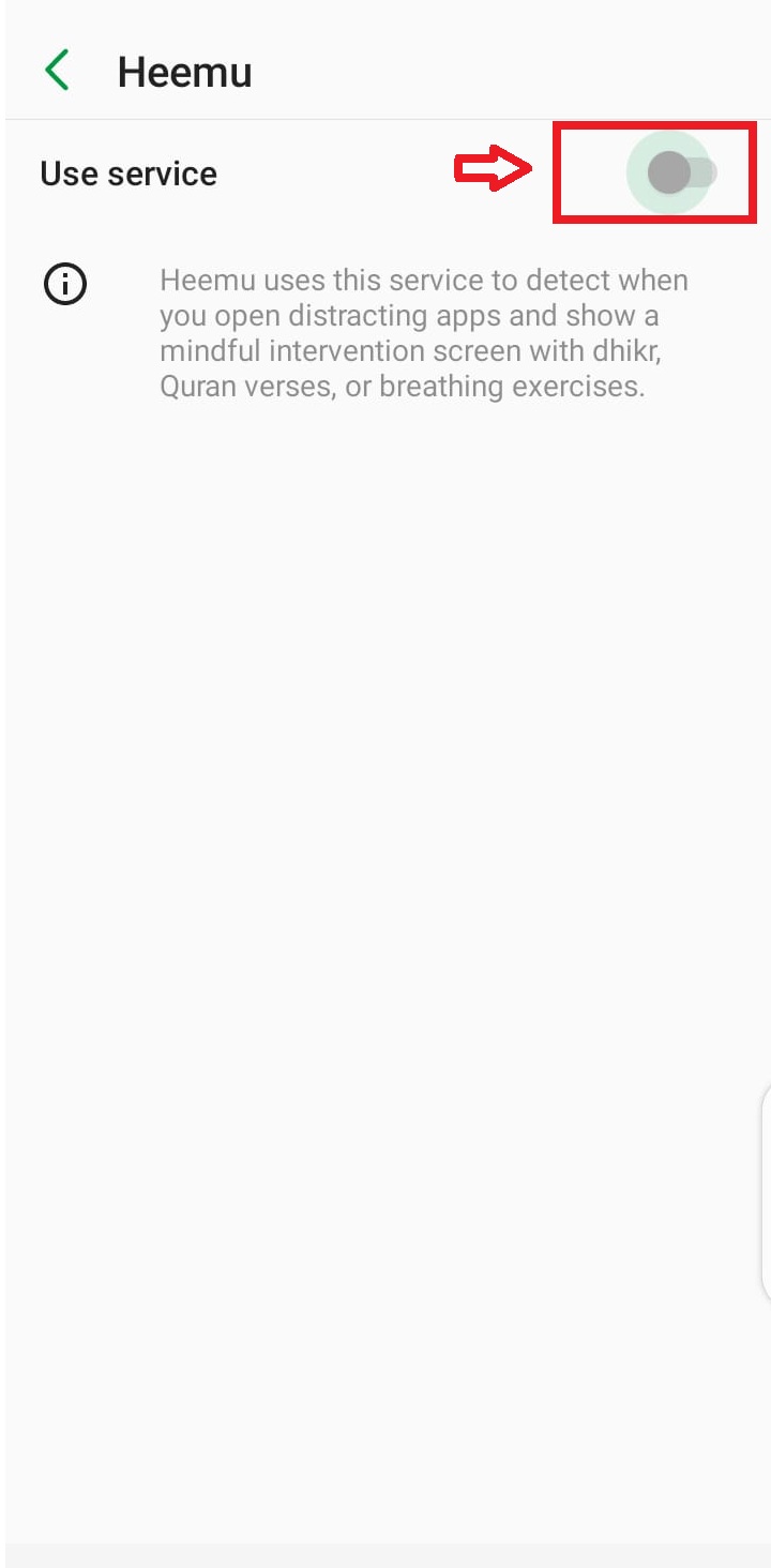 Use service toggle